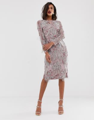 floral fringe dress