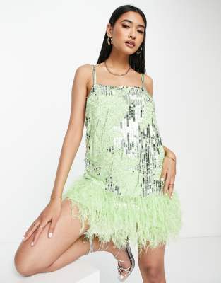 asos multi coloured sequin dress