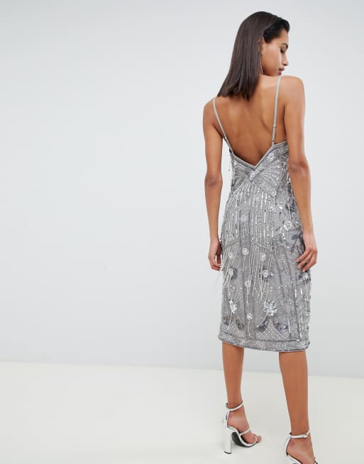 Asos embellished midi clearance dress