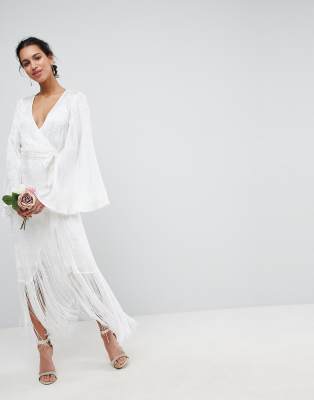 wrap fringe dress