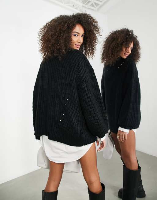 Oversized black hotsell knit jumper