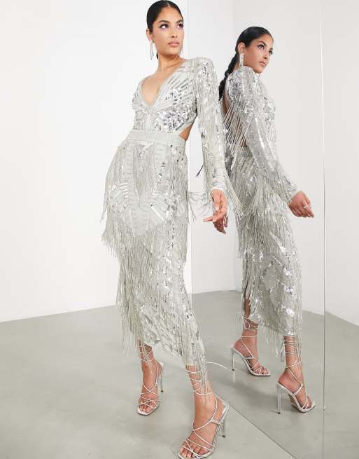 Asos silver clearance dress