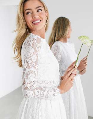 long sleeve lace bridal top