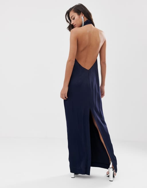 Asos edition halter backless maxi sales wedding dress