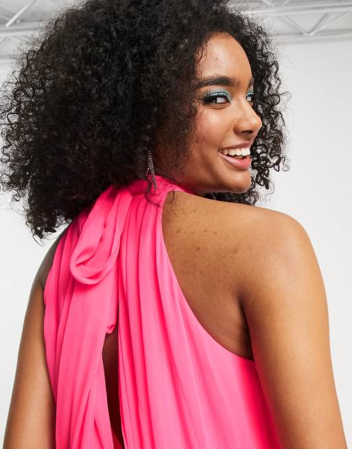 asos hot pink maxi dress Satin Asos Neon Pink Dress Asos Hot Pink Dress Pink Off Shoulder Dress Pink  Maxi Dress