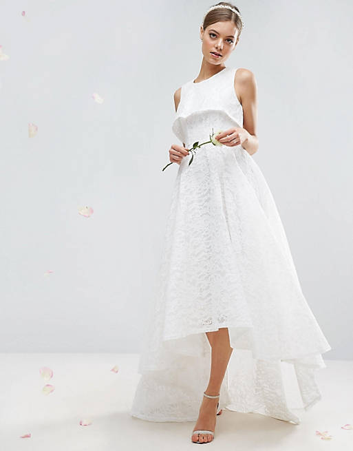 ASOS EDITION high crop lace maxi wedding dress