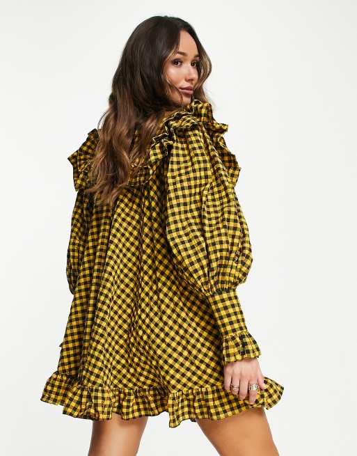 Mustard 2024 check dress