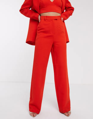 asos red trouser suit
