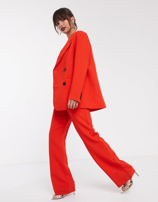 Asos red trouser on sale suit