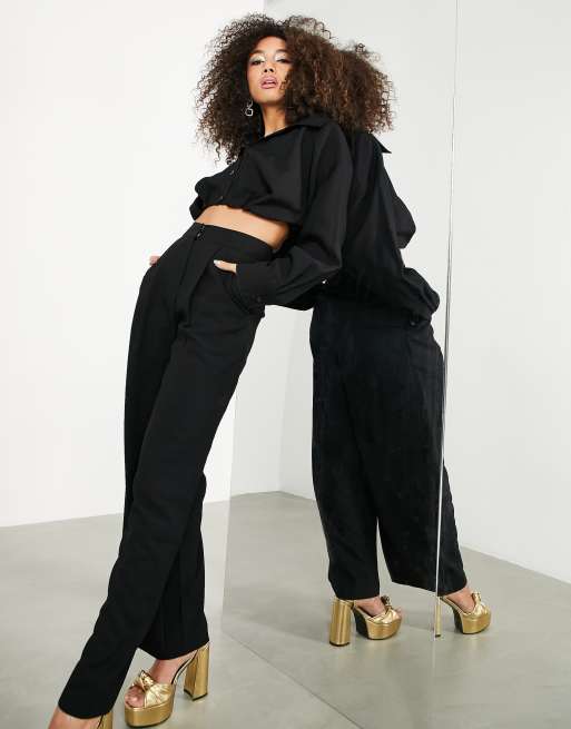 ASOS EDITION high waisted trouser in black