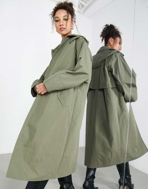 Trench rain store jacket with hood