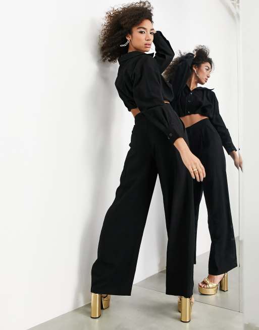 ASOS EDITION – Hose in Schwarz mit hohem Bund, 2 von 4