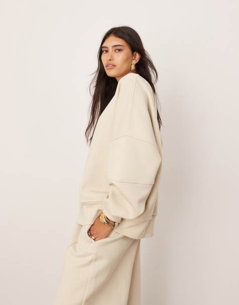 ASOS Edition – Jasnobeżowy gruby sweter premium z ozdobnymi szwami - view 1