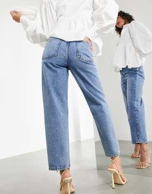 Asos Donna Abbigliamento Pantaloni e jeans Jeans Jeans affosulati Jeans affusolati lavaggio medio con cuciture irregolari 