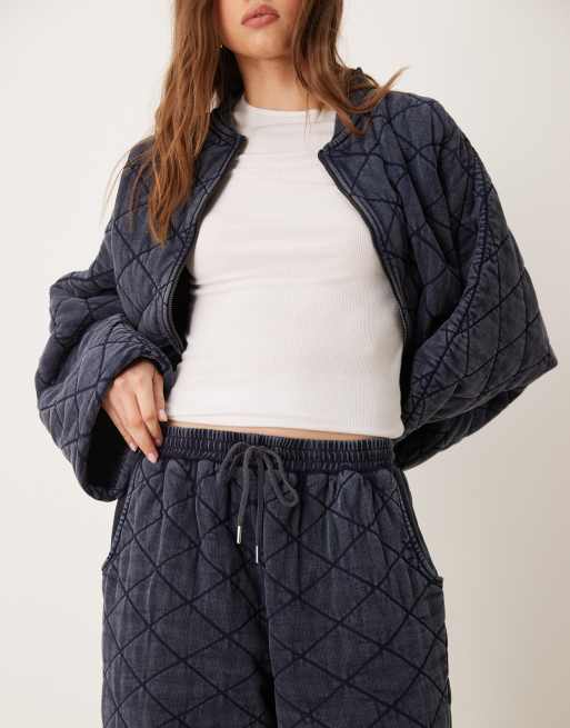 ASOS EDITION - Joggers oversize trapuntati in jersey grigio lavaggio acido in coordinato, 5 di 5