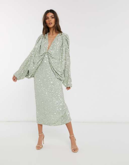 Asos sequin midi discount dress