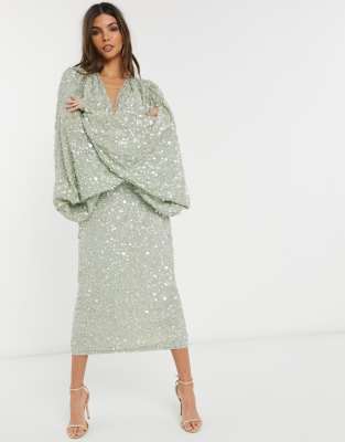 kimono sleeve sequin dress