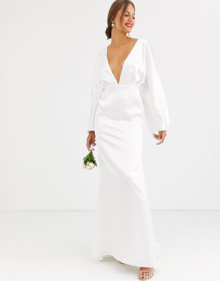 asos edition ruched halter neck maxi wedding dress