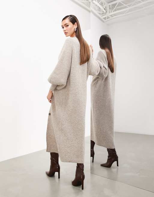 Camel maxi cardigan hotsell