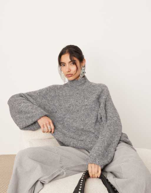 Oversized gray sweater hotsell