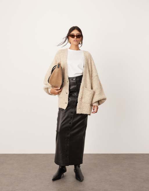 ASOS EDITION knitted boucle super oversized cardigan in oat | ASOS