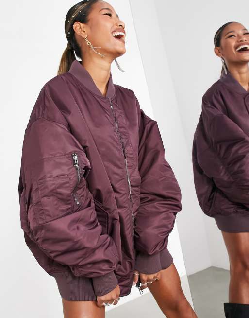 ASOS Edition – Kurtka bomberka oversize w kolorze bakłażana