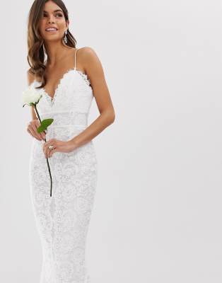 asos edition cami split front wedding dress