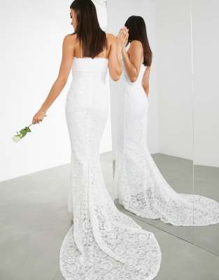 asos plunge lace wedding dress