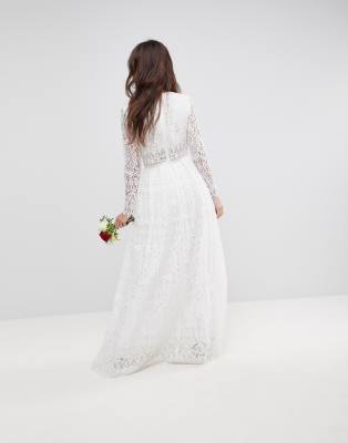 long sleeve maxi wedding dress