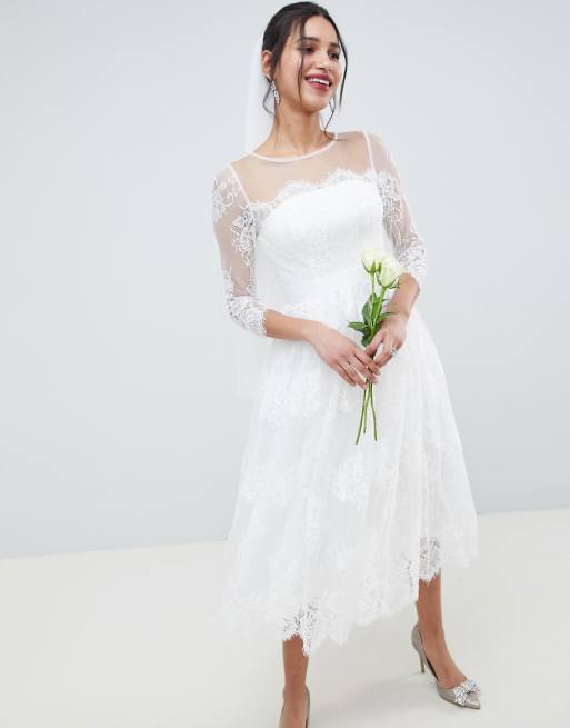 ASOS  EDITION Lace Long Sleeve Midi Prom Wedding  Dress  ASOS   ASOS  EDITION Lace Long Sleeve Midi Prom Wedding  Dress  ASOS