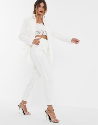 white lace suits