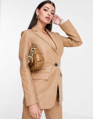 asos leather blazer