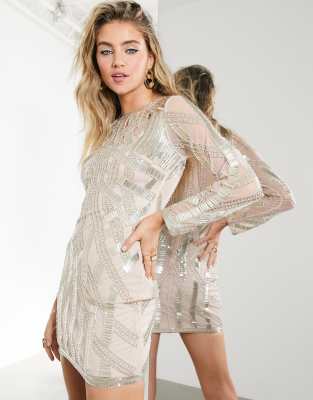 beaded mini dress