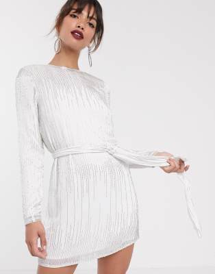 asos white long dress