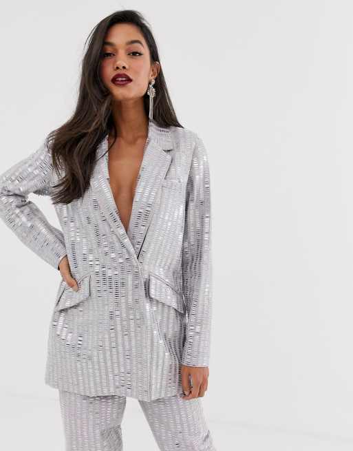 Asos white 2024 sequin suit