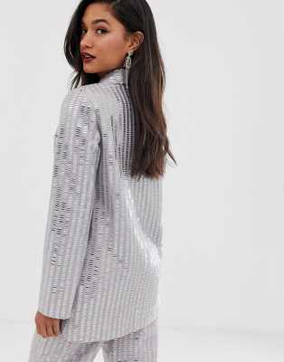 white sequin jacket