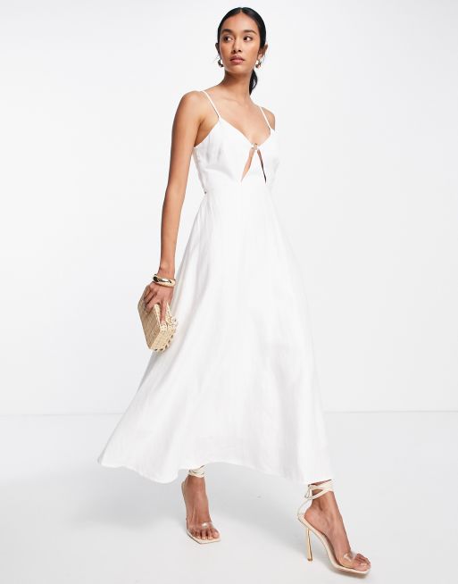 WHITE LINEN DRESS