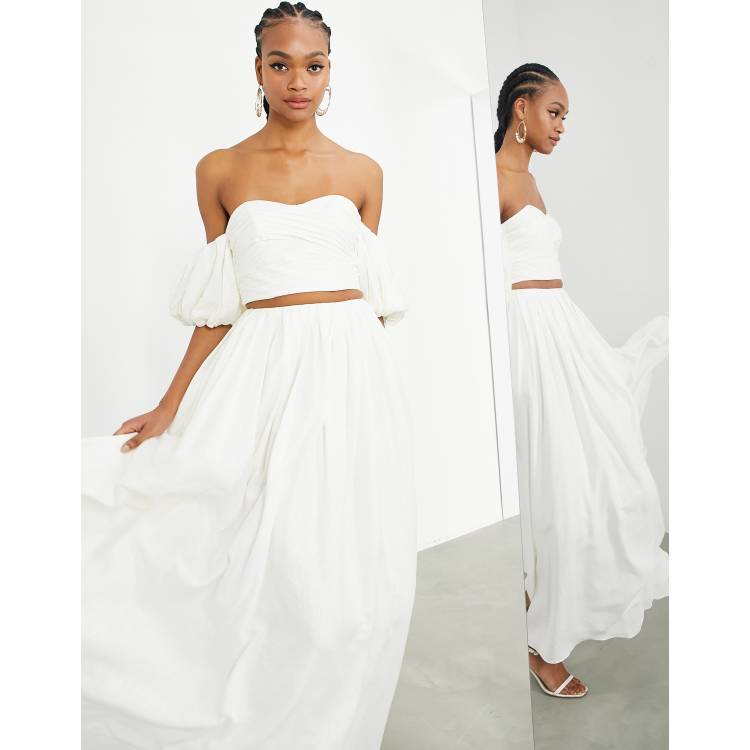 Ivory shop maxi skirt