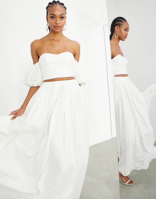 Pleated maxi hotsell skirt linen