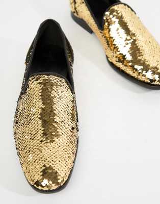 womens black sequin moccasins