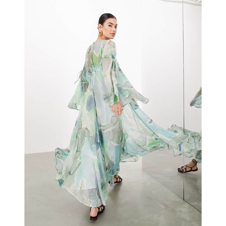 Watercolour maxi dress on sale