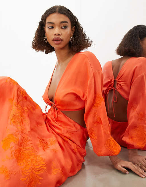 Asos orange 2024 kimono dress