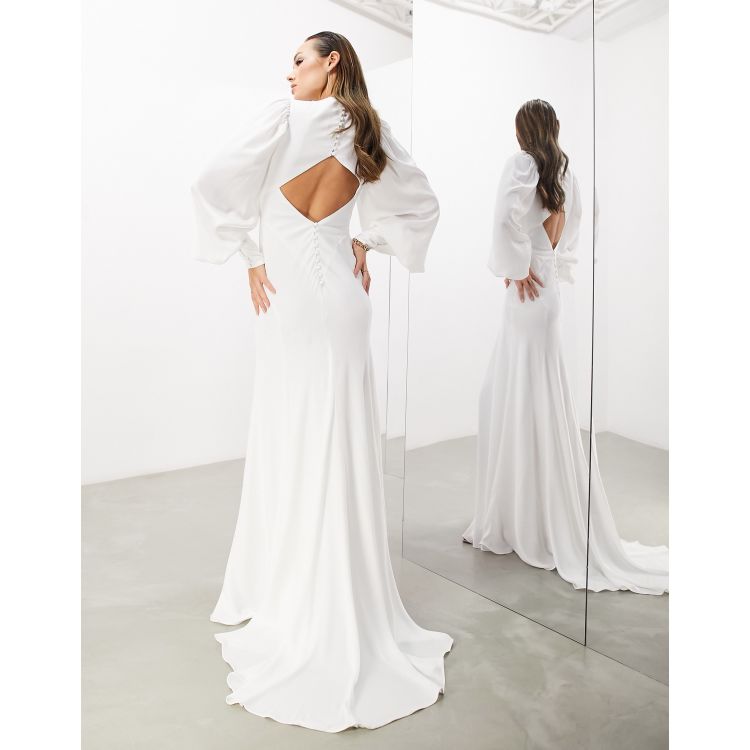 Asos edition cross shop front cape wedding dress