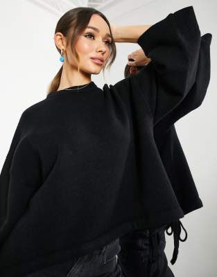 Maglione lavorato nero con orlo con coulisse - ASOS EDITION  donna 