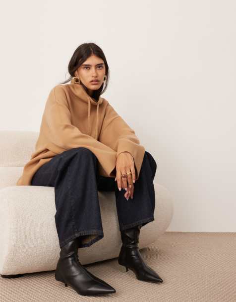 ASOS EDITION - Maglione premium in maglia compatta color cammello con collo alto - view 1