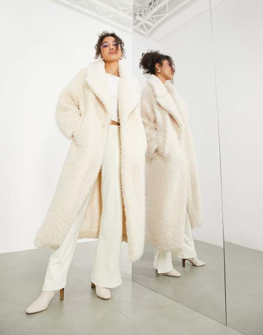 ASOS EDITION Manteau duveteux oversize Cr me