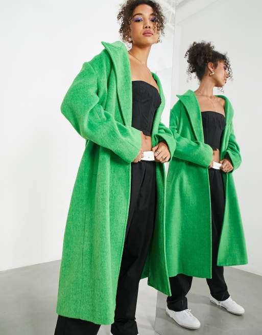 ASOS EDITION Manteau long en laine m lang e Vert vif ASOS