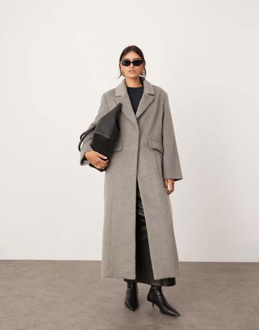 ASOS EDITION - Manteau long oversize habillé épuré - Gris pâle