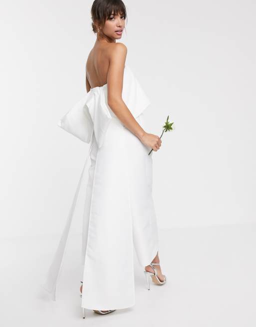 ASOS EDITION Mariage Combinaison bandeau avec d tail n ud