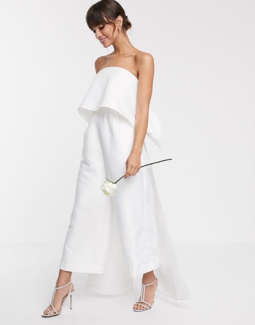 ASOS EDITION Mariage Combinaison bandeau avec d tail n ud